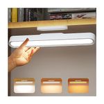 Coollamp LED Closet Light, Battery Operated Magnetic Cabinet Light with Adjustable 3 Color Lighting/Dimmable Brightness, Touch Control, Stick-Anywhere Under Light for Kitchen, Sink, Stairs