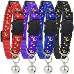 Cat Collar Stars and Moon, 4-Pack, 