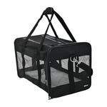 Amazon Basics Dog and Cat Carrier, Soft Sided Pet Travel Carrier for Cat and Dog, Black, Medium, 42 cm L x 27 cm W x 28 cm H