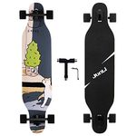 Junli 41 Inch Freeride Skateboard Longboard - Complete Skateboard Cruiser for Cruising, Carving, Free-Style and Downhill Floral