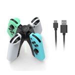 RREAKA Charging Grip Handle for Nintendo Switch/OLED for Joy Con, Joystick Charging Comfort V-Shaped Game for joycon Grip Controller with Battery Indicators, for joy-con charger grip USB C Cable