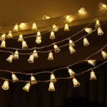 SATYAM KRAFT 1 Piece (16 Led Christmas Bell Light) Fairy Lights Clip Lights for Home, Festival, Events, Balcony, Birthday, Diwali, Garden, Outdoor, New Year Decoration (59 inches)