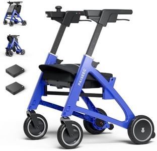 PAISEEC Flex Electric Rollator Walker with Seat, 20 Miles Range | 600W Brushless Motor, 265 lbs Capacity, Lightweight 3 in 1 Folding Walker Wheelchair Combo, One-Pull Fold