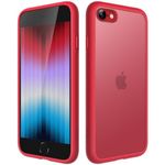 JETech Matte Case for iPhone SE 3/2 (2022/2020), iPhone 8/7, 4.7-Inch, Shockproof Military Grade Drop Protection, Frosted Translucent Back Phone Cover, Anti-Fingerprint (Red)