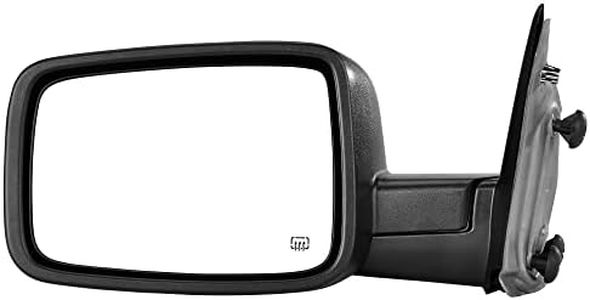 AUTOSAVER88 Side Mirror Compatible with 2009-2016 Dodge Ram 1500, 2010-2016 Ram 2500-5500, Left Driver Side Mirror Power Adjustable Heated LED Turn Signal and Puddle Light Manual Folding