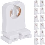 JACKYLED Non-shunted Turn Type T8 Lamp Holder 12-Pack UL Socket Tombstone for LED Fluorescent Tube s Medium Bi-pin Programmed Start Ballasts