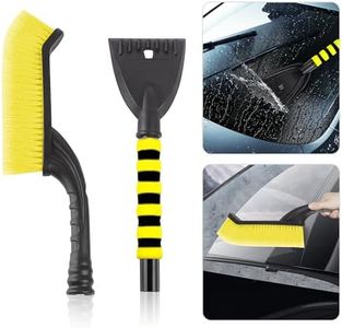 Snow Brush & Ice Scrapers for Car Windshield,Detachable Car Snow Scraper and Brush for Scraping Frost Snow Ice,Multi-Functional Window Scraper Winter Essential Car Accessories (Yellow Black)