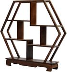 (1) - NWFashion Chinese Wooden Assemble Display Stand Home & Office Square Decoration Curio Cabinets Shelf (1)