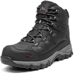 NORTIV 8 Waterproof Steel Toe Boots for Men Slip Resistant Safety Industrial Boots Paladin-Steel,Size 11,Black-Leather
