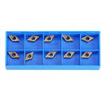 10pcs CNC Inserts, Tungsten Carbide Lathe Tips, Carbide Lathe Inserts, Stainless Steel Lathe Tools Inserts with Box for Metal Cutting Lathe Tool