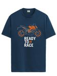 ADRO Men's Biker Design Printed 100% Cotton T-Shirt - Regular Fit, Printed T-shirts for men (RN24-KTM-SB_Teal_S)