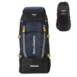 Impulse 5 Compartment Rucksack Bag 60 Litres Travel Bag For Travel Backpack For Hiking Trekking Tourist Bag For Men Camping Keep Discovering Light Blue With 1 Year Warranty