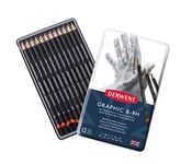 Derwent 34213 Graphic Hard Graphite Drawing Pencils, Professional Quality, Grey, Set of 12