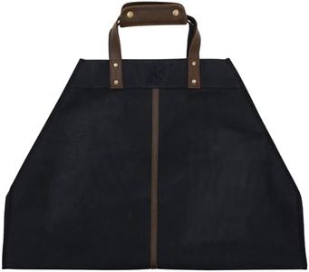 ROTHCO Backwoods Wax Canvas Log Carrier, Indoor/Outdoor Firewood Bag - Black