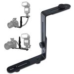 EXMAX Metal Aluminum Alloy L-shape Camera Flash Bracket Flashlight Camera Holder Mount Quick Flip DSLR SLR