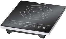 Rommelsbacher Single Ring Cooking Plate Induction with Ceramic Glass, Black/Silver