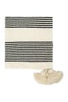 Creative Co-Op Cotton & Chenille Woven Throw with Stripes & Tassels