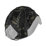 Item Name TOPTACPRO Tactical Helmet Camouflage Cover for Fast Helmet in Size S/M, Paintball Shooting Gear - Cordura 500D Nylon -Without Helmet (Multicam Black)