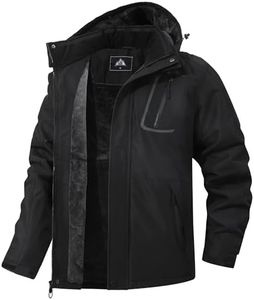 MAOYSSEN Men's Mountain Winter Coat Warm Fleece Ski Snow Jacket Waterproof Raincoat with Hood