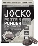 Jocko Mölk Whey Protein Powder - Keto, Probiotics, Grass Fed, Digestive Enzymes, Amino Acids, Sugar Free Monk Fruit Blend - Supports Muscle Recovery & Growth (2 LB, Cookies & Cream)