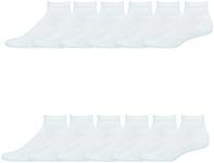 Hanes Men's Double Tough Ankle Socks, White, 6-12