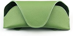 KEVANCHO Magnetic Sunglass Holder for Car Visor Clip, Leather Car Glasses Holder, Visor Accessories Eyeglasses Holder Glasses Storage Case (02-Green)