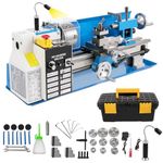 Mini Lathe, 𝐔𝐩𝐠𝐫𝐚𝐝𝐞𝐝 7"x 14" Metal Lathe Machine, 0-2500 RPM Variable Speed 550W Benchtop Desktop Lathes Mini torno with LED Screen, 3-Jaw Chuck for Metal Turning Drilling