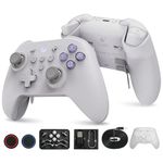 No Drift Stick Guli Kit KK3 Max Bluetooth Controller, Kingkong 3 Max Wireless Controller for Switch/Switch OLED, Hall Effect Joystick & Triggers, Maglev/Rotor/HD Vibration, Hyperlink Adapter (Gray)