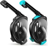 Greatever G2 Snorkeling gear for adults 2PCS, Full Face Snorkel Mask with Dry Top Snorkel, Anti-Leak & Anti-Fog Snorkel Mask Adult,Foldable Snorkeling Mask with Camera Mount mesh bag