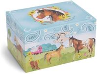 Jewelkeeper Musical Horse Jewellery Box with Spinning Horse, Home on The Range Tune, Barn Design, Girls Jewellery Box for Girls Birthday Presents