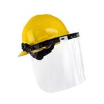 Malta Dynamics Made in US Full Brim Yellow Hard Hat with Visor & Face Shield, OSHA and ANSI Compliant