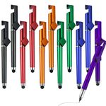 CIOUYAOS 12Pcs Stylus Pen for Touch Screen, Tablet Stylus Pencil Bulk Colorful Phone Holder Ballpoint Pen, Universal Capacitive Compatible with Phone Pad Computer Surface Office School Note (square)