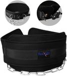 Yes4All Weight Dipping Belt/Portable Weight Lifting Belts for Men with Sturdy Steel Construction, Adjustable Buckle & Webbing A.Black Medium