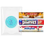 Milkybar Buttons 80g, Nestle Little Rolo 80g, and Smarties Milk Chocolate 120g - Assorted Giant Chocolate Tubes