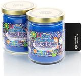 Smoke Odor Exterminator Scented Candle Nag Champa - Pack of 2 - Odor Eliminating Candle Bundle with Ballard Products Car Air Freshener