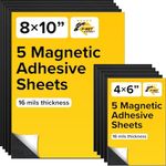 X-Bet Magnetic Sheets with Adhesive Backing - Flexible Magnetic Paper with Strong Self Adhesive - Sticky Magnet Sheets for Photo and Picture Magnets, Stickers and Other Craft Magnets (/, 4” x 6” + 8” x 10”, 10 pack)