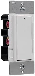 GE Slide Dimmer Rocker Switch, Dimmable Wall Light Switch, Single Pole or 3-Way, For Dimmable LED, CFL, & Incandescent Light, UL Listed, White, 18023