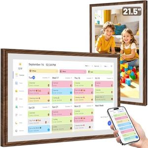 21.5 Inch Digital Calendar Chore Chart with Touchscreen - Full HD Interactive Display, Wall & Desk Mountable Family Planner, To-Do List & Meal Planner, Digital Picture Frame for Sharing Photos via App