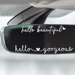 Cranado 6X Hello Beautiful Gorgeous Rear View Mirror Accessories Vinyl Decal Car Decorations for Girls Vanity Mirror Stickers Car Decals Stuff for Women