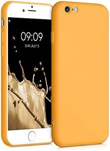 kwmobile Carcasa Compatible con Apple iPhone 6 / 6S Funda de Silicona - Flexible con Interior de Microfibra - Suave Protector antigolpes - Naranja Pastel