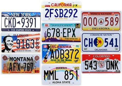 - Set di 10 targhe in Metallo per Auto USA - Replica di targhe Americane Reali (LF6)