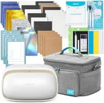 Likcut Vinyl Cutter Machine Cardstock Creator Bundle, Smart Compact Sticker Maker with Carrying Case & Accessories, Beige