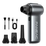 FANEAC X115 Compressed Air Duster - 130000RPM Ultra Power Electric Air Duster, 3-Gear Speed Mini Dust Blower for Computer, Keyboard, Electronics Indoor and Outdoor