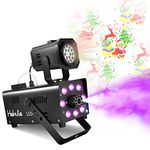 Fog Machine, Hakuta Smoke Machine with LED projector light and 13 coloured LED lights and smoke effect, 500W and 2300CFM with 300ml fog liquid tank for wedding, Halloween, party and stage effect