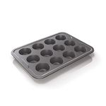 Ninja Foodi ZEROSTICK 12 Cup Muffin Tray, Non-Stick, Long Lasting Heavy Duty Muffin Tray, Made from Aluminised Steel, Grey, B30212EUUK