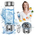 Hydrogen Water Bottle, Portable Hydrogen Water Bottle Generator, Ion Water Bottle Improve Water Quality in 3 Minutes, Water Ionizer Machine Suitable for Home, Office, Travel and Daily Drinking(Grey)