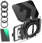 K&F Concept Mini Matte Box+ND8 Filter Kit, Carbon Fiber Top DSLR Matte Box with 2xFilters Trays, for 67/72/77/82/95mm Lenses, for 4x5.65 Filter/Circular Filter