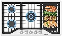 36 Inch Gas Cooktop with Griddle, G