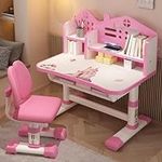 HOVTOIL Desk for Kids, Pink Girl De