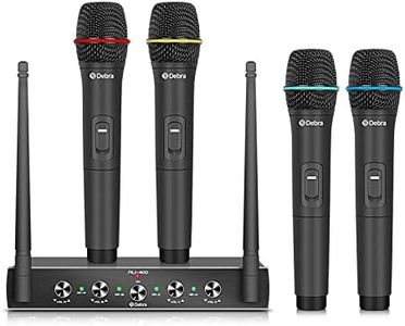 D Debra Audio AU400 PRO UHF 4 Channel Wireless Microphone System,Cordless Handheld Dynamic Karaoke Mic with Receiver for Singing,Wedding,DJ,Party,Speech,Church